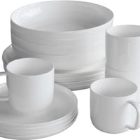 Fortessa - Modern Coupe Porcelain 16 Pc White Dinnerware Set - 16PPS-FFD-MC