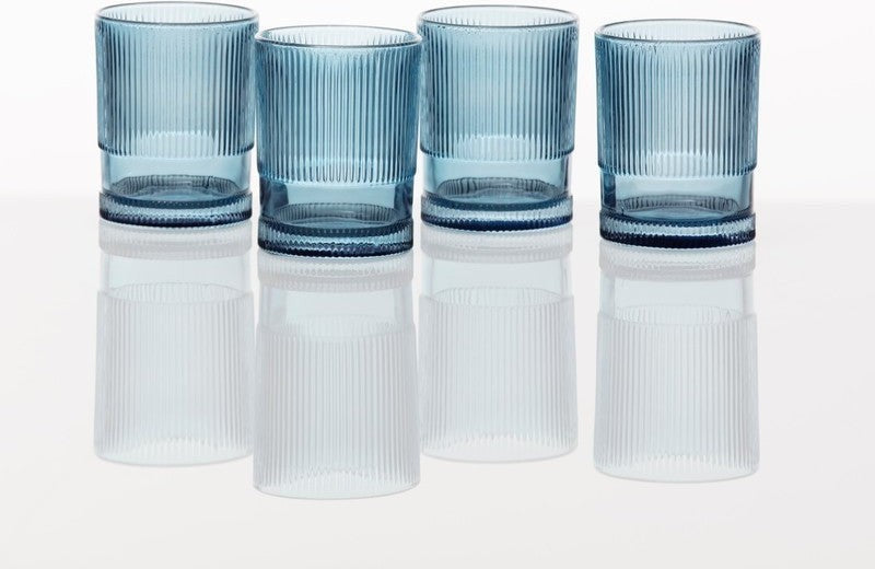 Fortessa - NoHo 12.85 Oz Blue Beverage Glass, Pack of 4 - NOHO.BLUE.03