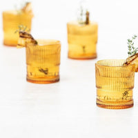 Fortessa - NoHo 9.85 Oz Amber Rocks/Double Old Fashioned Glass, Pack of 4 - NOHO.AMBER.04