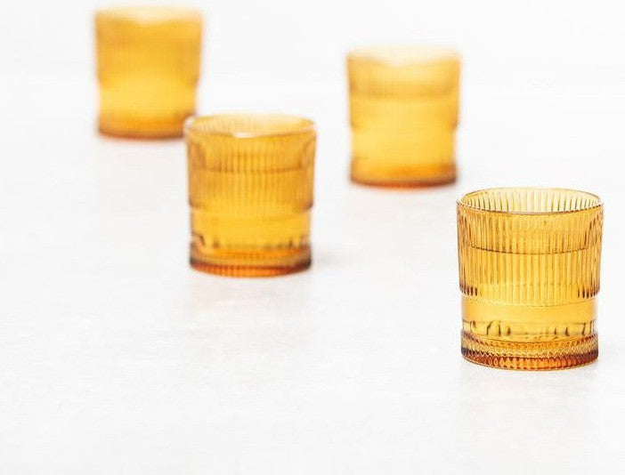 Fortessa - NoHo 9.85 Oz Amber Rocks/Double Old Fashioned Glass, Pack of 4 - NOHO.AMBER.04