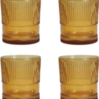 Fortessa - NoHo 9.85 Oz Amber Rocks/Double Old Fashioned Glass, Pack of 4 - NOHO.AMBER.04