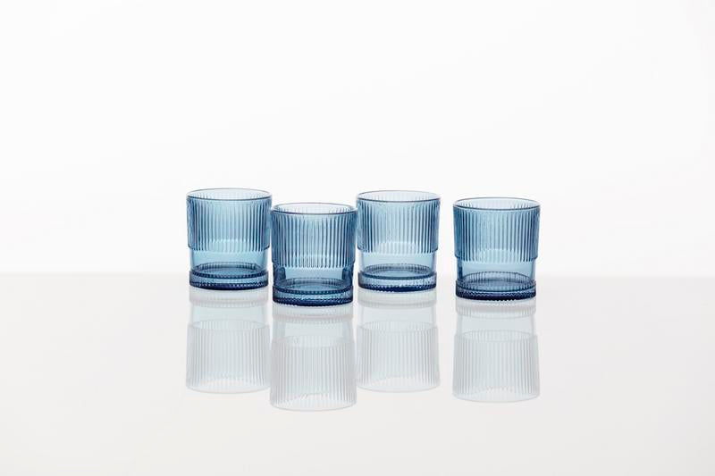 Fortessa - NoHo 9.85 Oz Blue Rocks/Double Old Fashioned Glass, Pack of 16 - NOHO.BLUE.04