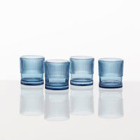 Fortessa - NoHo 9.85 Oz Blue Rocks/Double Old Fashioned Glass, Pack of 4 - NOHO.BLUE.04
