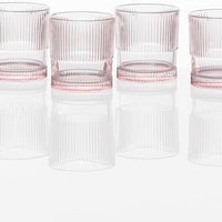 Fortessa - NoHo 9.85 Oz Pink Rocks/Double Old Fashioned Glass, Pack of 4 - NOHO.PINK.04