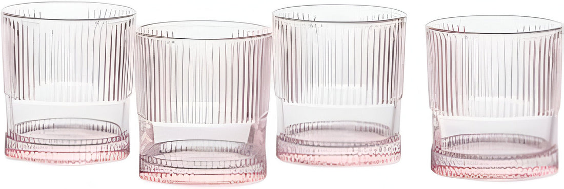 Fortessa - NoHo 9.85 Oz Pink Rocks/Double Old Fashioned Glass, Pack of 4 - NOHO.PINK.04