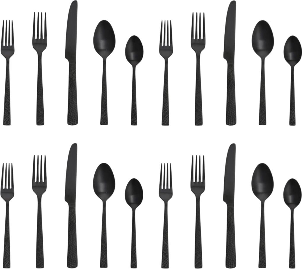 Fortessa - Nomad 20 Pc Stainless Steel Black Flatware Set - 20PPS-5076B-05
