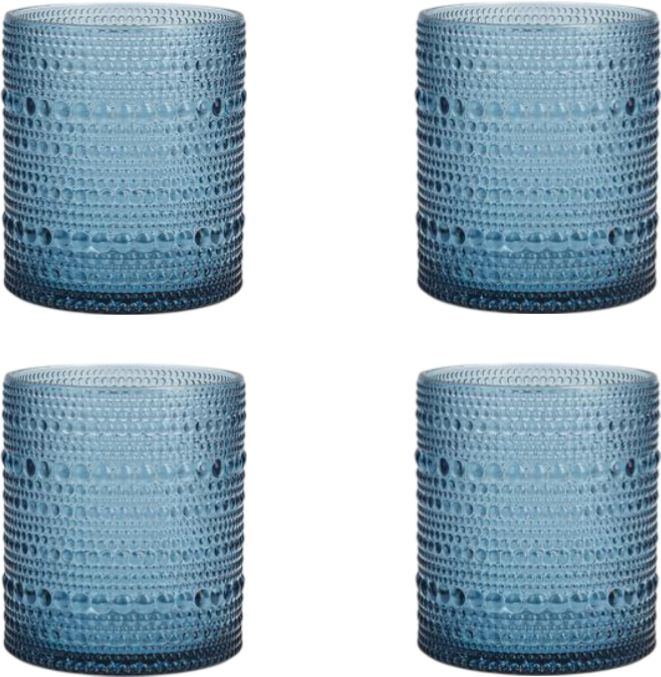 Fortessa - Orbetto 10.5 Oz Blue Double Old Fashioned Glass, Pack of 4 - PS.ORB.BL.04