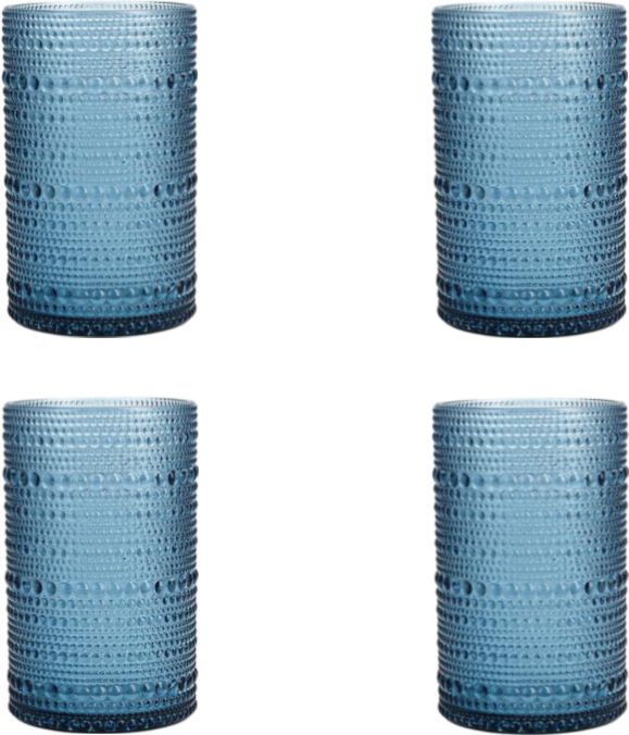 Fortessa - Orbetto 13 Oz Blue Iced Beverage Glass, Pack of 4 - PS.ORB.BL.03