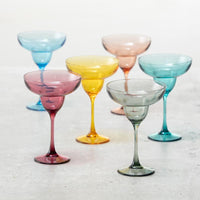 Fortessa - Outside 10 Oz Mixed Colors Margarita Glass, Pack of 6 - PS.MXSET.140