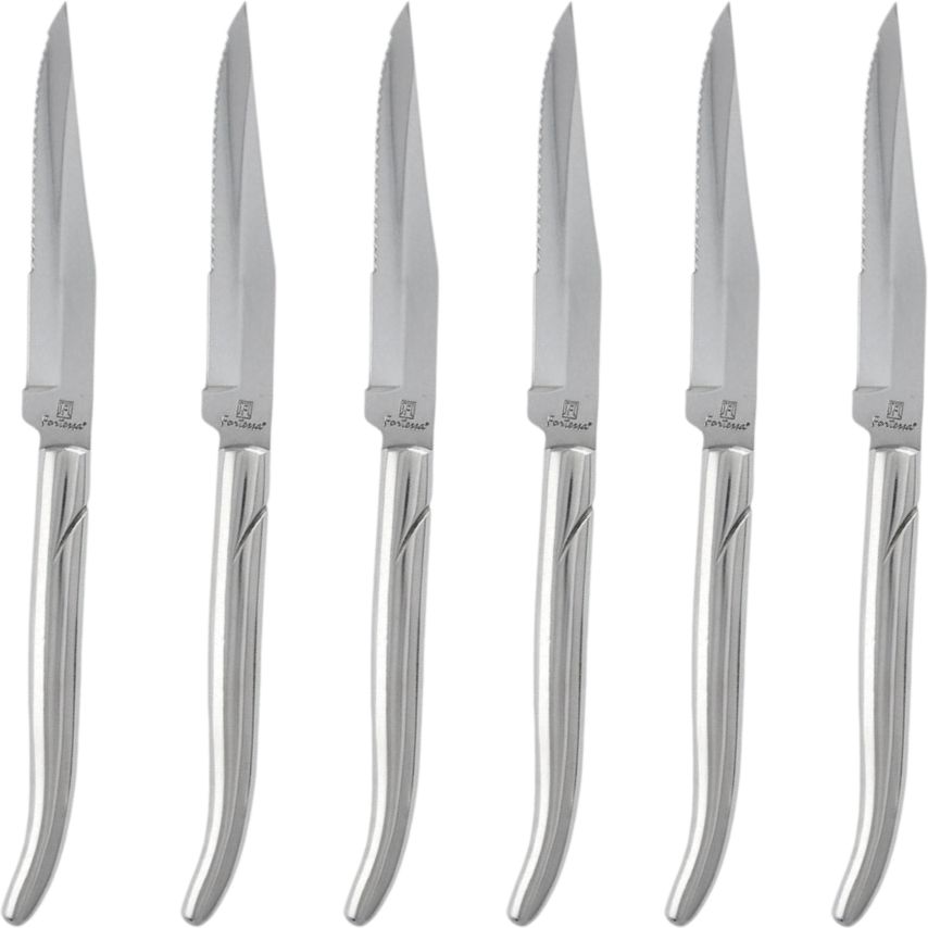 Fortessa - Provencal 9.25" Serrated Solid Handle Steak Knife, Pack of 6 - 1.5.STK.SR.249