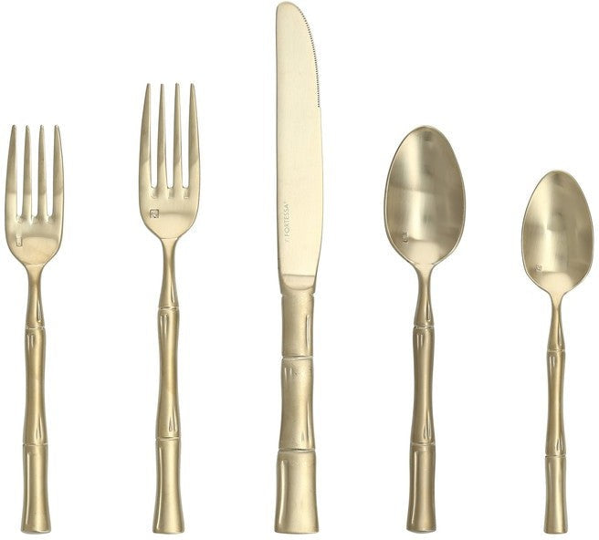 Fortessa - Royal Pacific Brushed Champagne 5 Pc Flatware Set - 5PPS-1277B-05