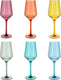 Fortessa - Sole 13 Oz Mixed Colors Sauvignon Blanc Glass, Pack of 6 - PS.MXSET.03