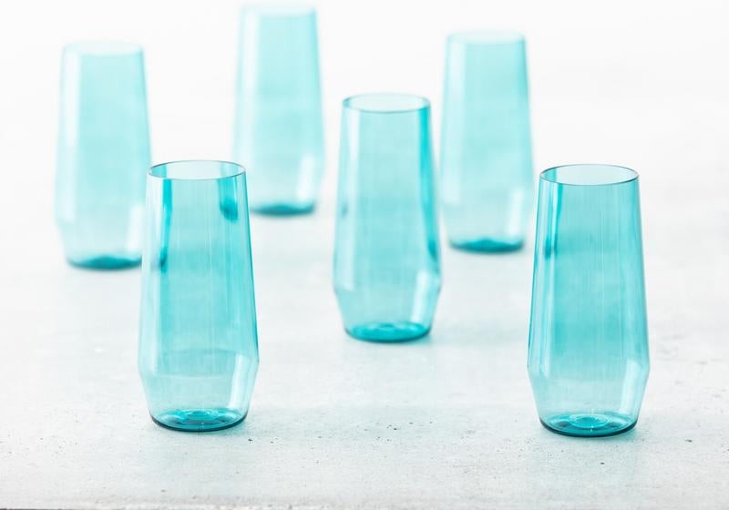 Fortessa - Sole 18 Oz Aqua Sky Iced Tea Glass, Pack of 6 - PS.SOLE.AS.04