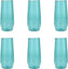 Fortessa - Sole 18 Oz Aqua Sky Iced Tea Glass, Pack of 6 - PS.SOLE.AS.04