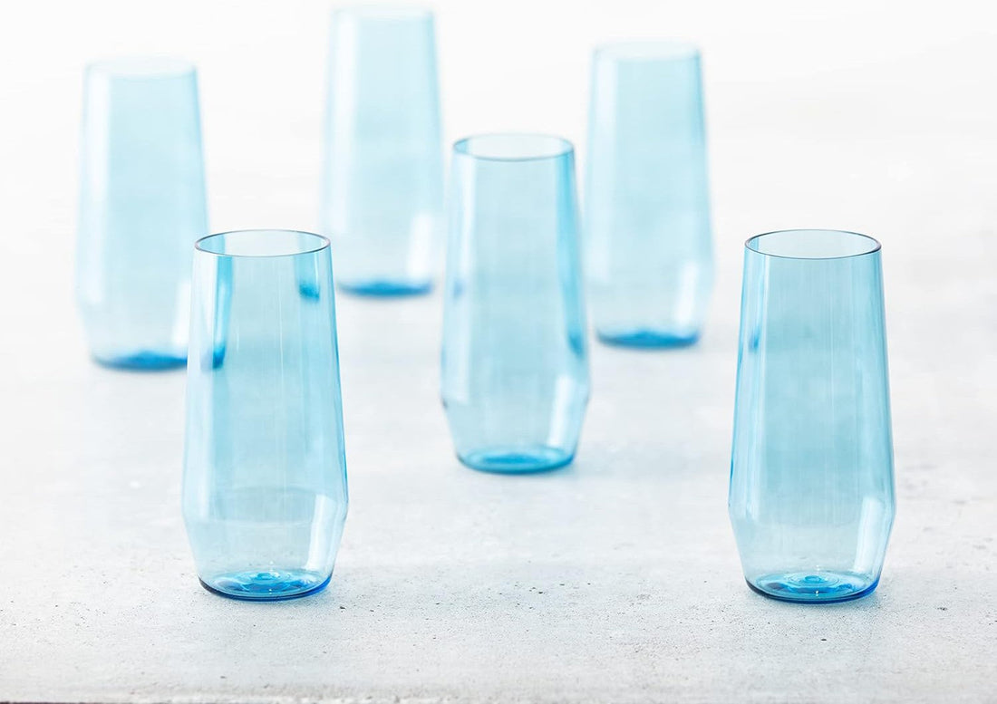 Fortessa - Sole 18 Oz Blue Ether Iced Tea Glass, Pack of 6 - PS.SOLE.BE.04