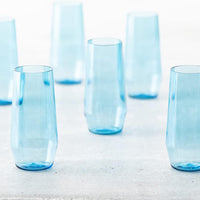 Fortessa - Sole 18 Oz Blue Ether Iced Tea Glass, Pack of 6 - PS.SOLE.BE.04