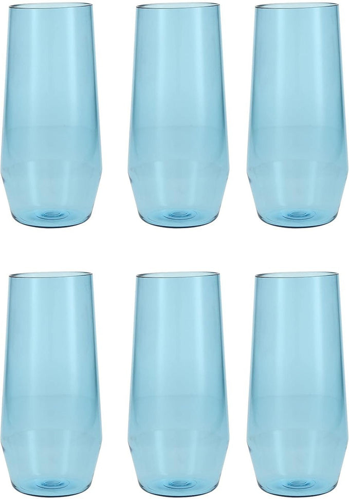 Fortessa - Sole 18 Oz Blue Ether Iced Tea Glass, Pack of 6 - PS.SOLE.BE.04