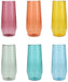 Fortessa - Sole 18 Oz Mixed Colors Iced Tea Glass, Pack of 6 - PS.MXSET.04