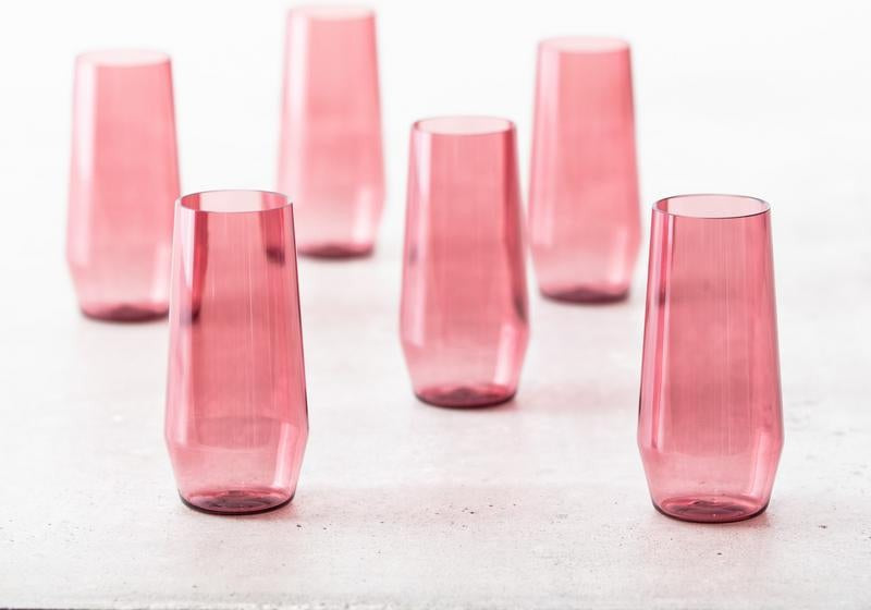 Fortessa - Sole 18 Oz Rose Iced Tea Glass, Pack of 6 - PS.SOLE.RS.04
