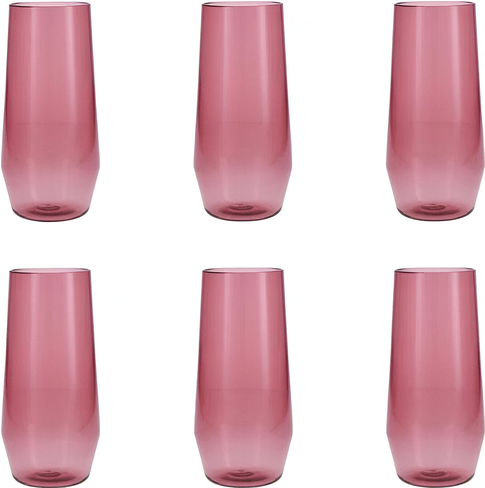 Fortessa - Sole 18 Oz Rose Iced Tea Glass, Pack of 6 - PS.SOLE.RS.04