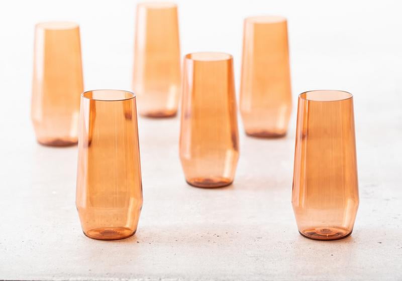 Fortessa - Sole 18 Oz Terra Cotta Iced Tea Glass, Pack of 6 - PS.SOLE.TC.04