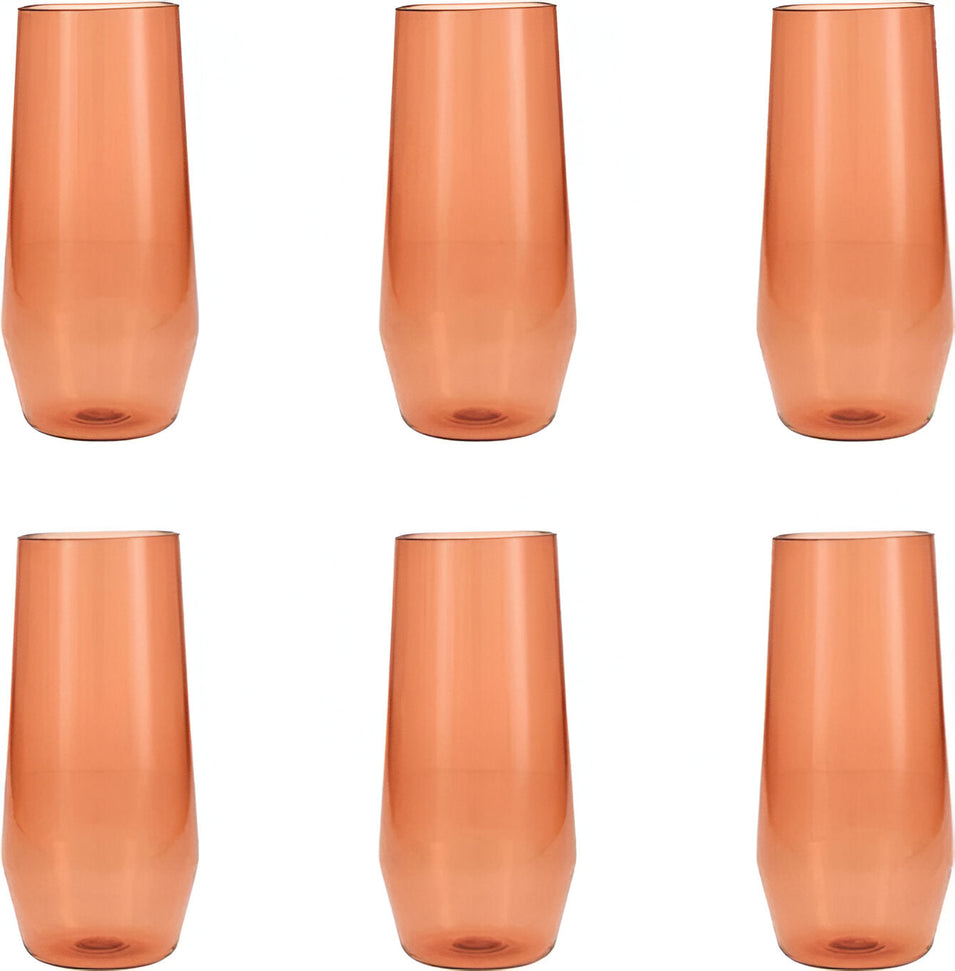 Fortessa - Sole 18 Oz Terra Cotta Iced Tea Glass, Pack of 6 - PS.SOLE.TC.04