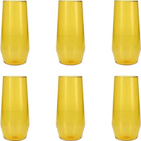 Fortessa - Sole 18 Oz Yellow Sun Iced Tea Glass, Pack of 6 - PS.SOLE.YS.04