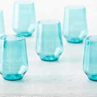 Fortessa - Sole 19 Oz Aqua Sky Stemless Wine Glass, Pack of 6 - PS.SOLE.AS.06