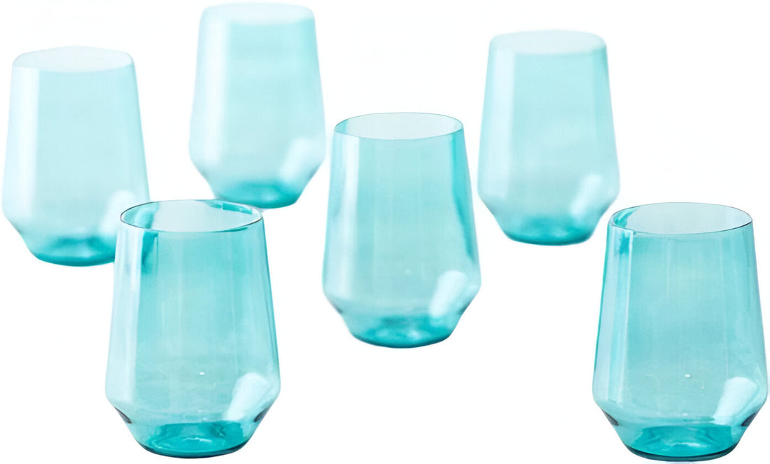 Fortessa - Sole 19 Oz Aqua Sky Stemless Wine Glass, Pack of 6 - PS.SOLE.AS.06