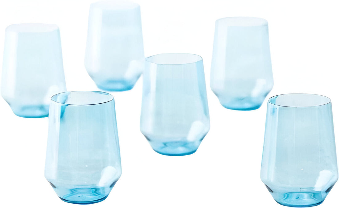 Fortessa - Sole 19 Oz Blue Ether Stemless Wine Glass, Pack of 6 - PS.SOLE.BE.06