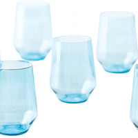 Fortessa - Sole 19 Oz Blue Ether Stemless Wine Glass, Pack of 6 - PS.SOLE.BE.06
