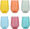Fortessa - Sole 19 Oz Mixed Colors Stemless Wine Glass, Pack of 6 - PS.MXSET.06