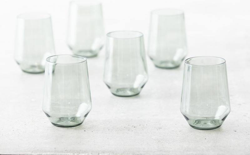 Fortessa - Sole 19 Oz Sage Stemless Wine Glass, Pack of 6 - PS.SOLE.SG.06