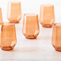 Fortessa - Sole 19 Oz Terra Cotta Stemless Wine Glass, Pack of 6 - PS.SOLE.TC.06