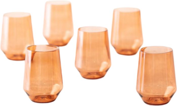 Fortessa - Sole 19 Oz Terra Cotta Stemless Wine Glass, Pack of 6 - PS.SOLE.TC.06