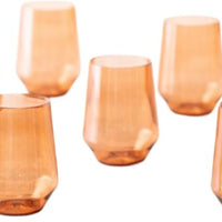 Fortessa - Sole 19 Oz Terra Cotta Stemless Wine Glass, Pack of 6 - PS.SOLE.TC.06