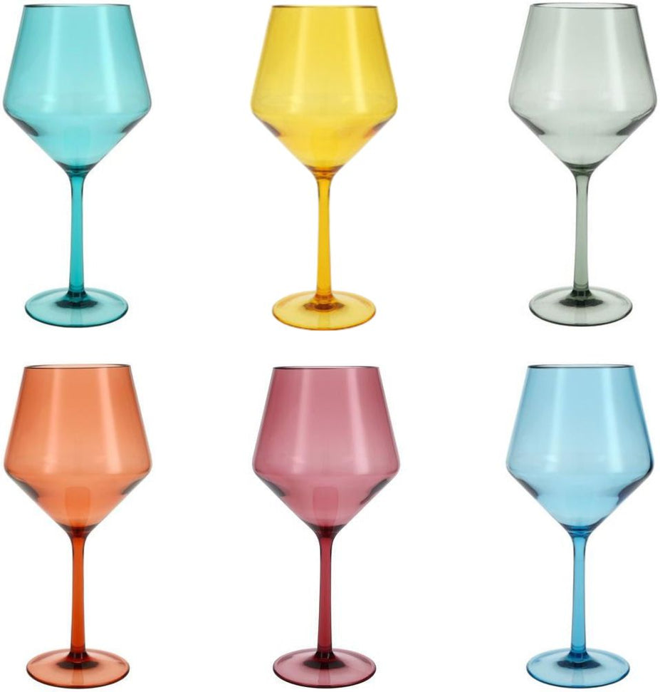 Fortessa - Sole 22 Oz Mixed Colors 6 PC Cabernet Glass Set - PS.MXSET.01