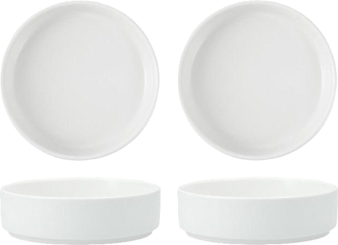Fortessa - Sound 6" 24 Oz White Straight Sided Bowl, Pack of 4 - 6900.WHT.1108