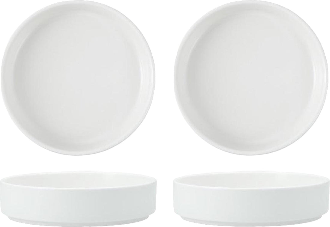 Fortessa - Sound 8.5" White Straight Sided Bowl, Pack of 4 - 6900.WHT.1119