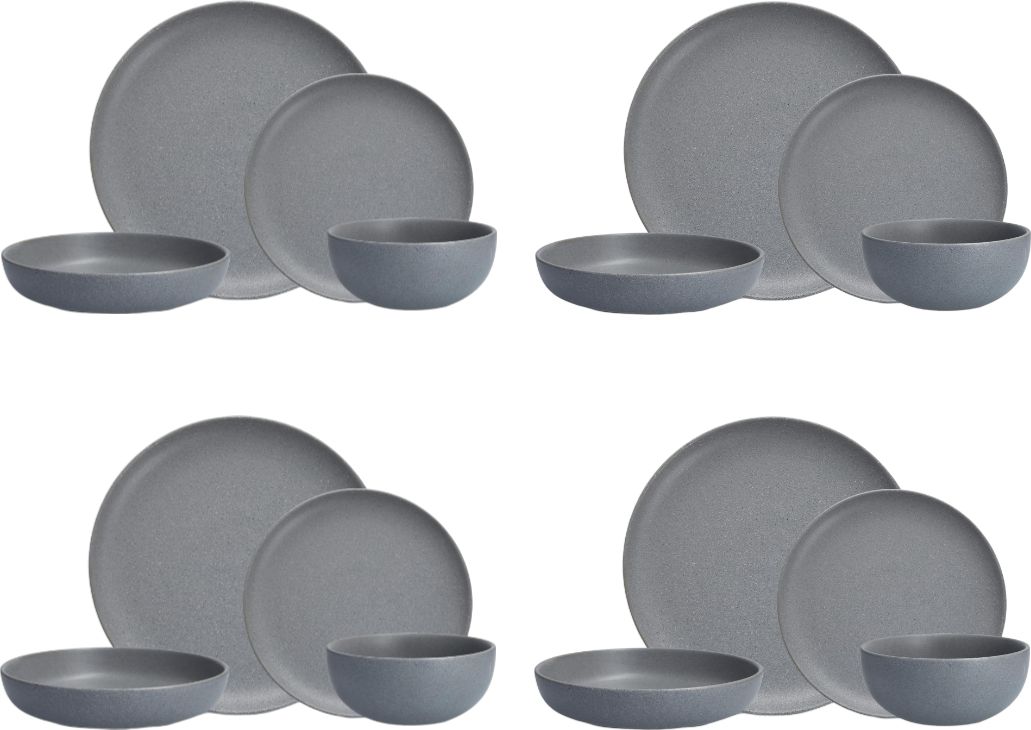 Fortessa - Sound Cement 16 Pc Porcelain Dinnerware Set - 6500.SND.PB.SET