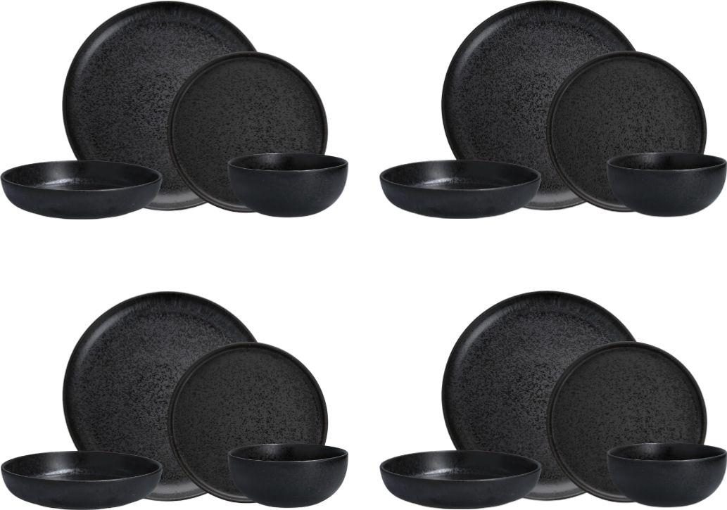 Fortessa - Sound Midnight 16 Pc Porcelain Dinnerware Set - 6400.SND.PB.SET