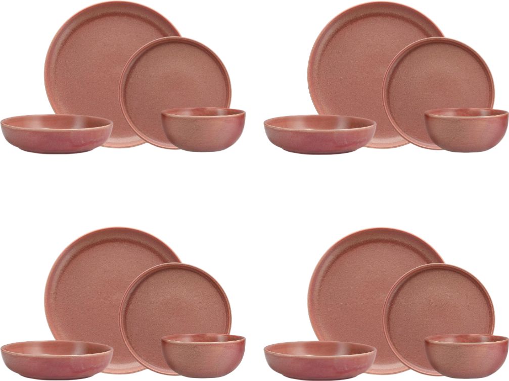 Fortessa - Sound Stoneware 16 Pc Desert Rose Dinnerware Set - 16PPS.6800.SND