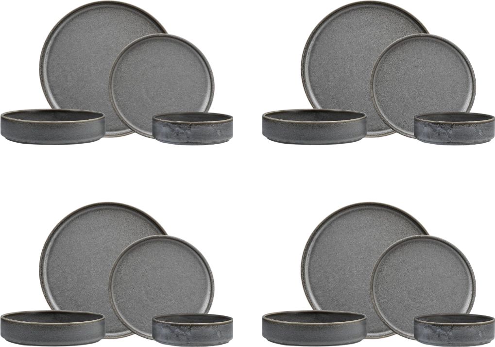 Fortessa - Sound Stoneware 16 Pc Thunder Dinnerware Set - 16PPS.6700.SND