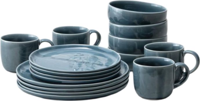 Fortessa - Svelte Stoneware 16 Pc Deep Blue Dinnerware Set - 16PPS.8200.DB