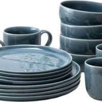Fortessa - Svelte Stoneware 16 Pc Deep Blue Dinnerware Set - 16PPS.8200.DB