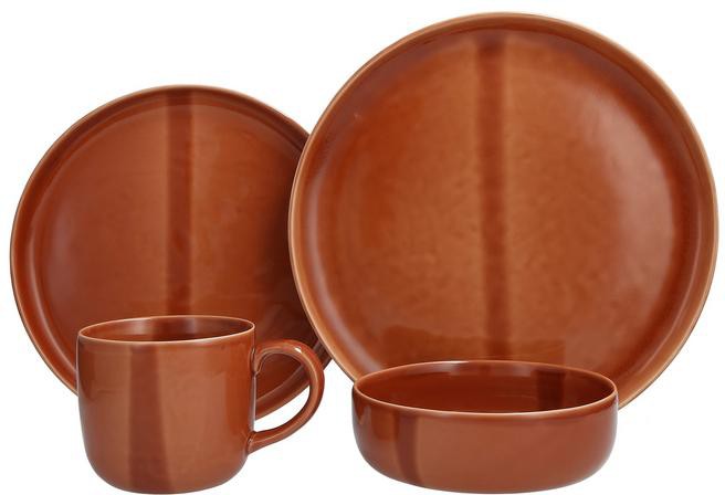 Fortessa - Svelte Stoneware 16 Pc Terracotta Dinnerware Set - 16PPS.8200.TC