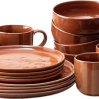 Fortessa - Svelte Stoneware 16 Pc Terracotta Dinnerware Set - 16PPS.8200.TC