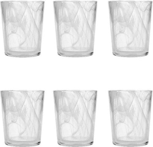 Fortessa - Swirl 11 Oz White Double Old Fashioned Glass, Pack of 6 - FTS.SWIRLWHT.04