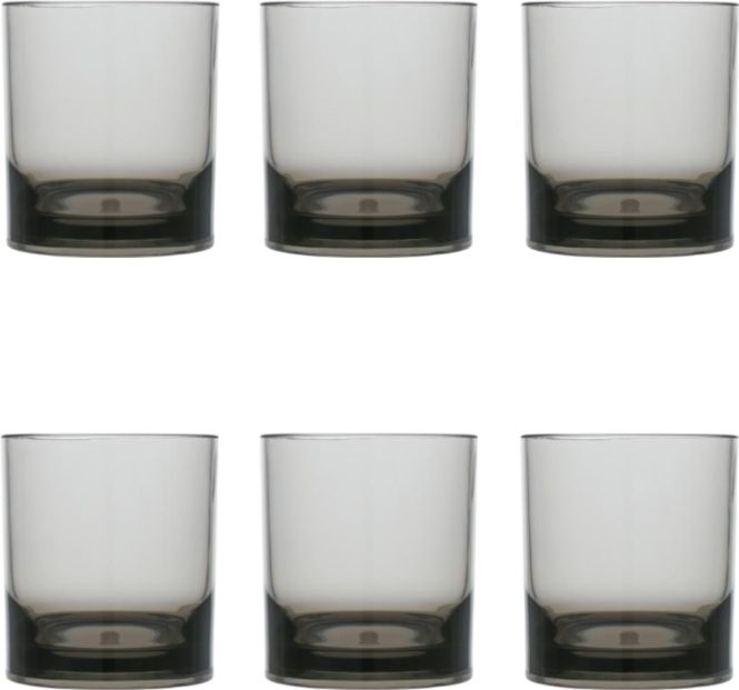 Fortessa - Urbo 14 Oz Gray Plastic Double Old Fashioned Glass, Pack of 6 - URBO.PS.GY.17
