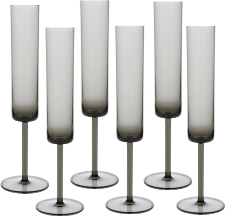 Fortessa - Urbo 6 Oz Gray Plastic Champagne Flute, Pack of 6 - URBO.PS.GY.16